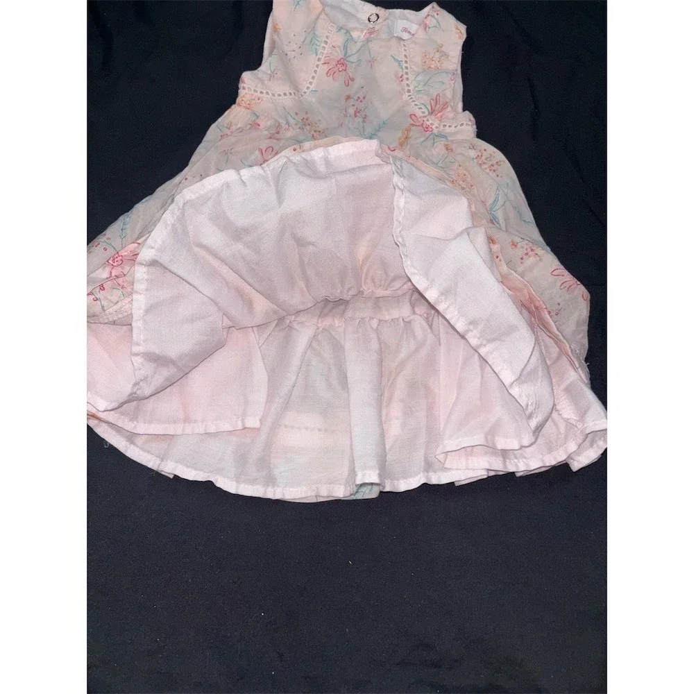 Tommy Bahama Sundress Baby Girls 12-18M Pink Floral Sleeveless Bow Back resort